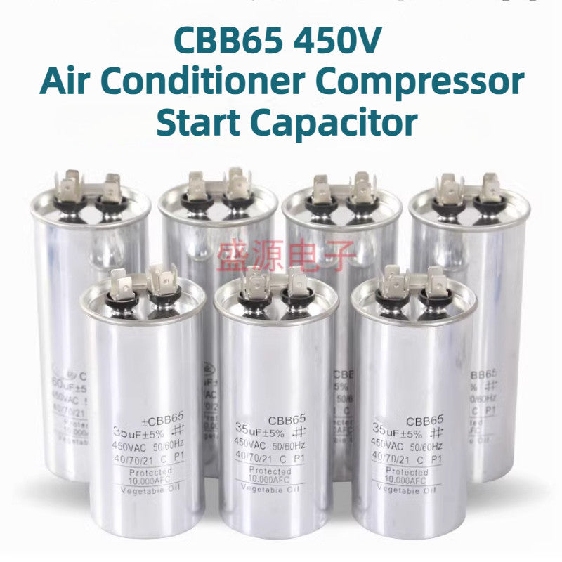 ‌CBB65 450V Air Conditioner Compressor Start Capacitor 20UF 25UF 30UF 35UF 40UF 45UF 50UF 55UF 60UF Explosion-Proof