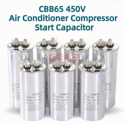 ‌CBB65 450V Air Conditioner Compressor Start Capacitor 20UF 25UF 30UF 35UF 40UF 45UF 50UF 55UF 60UF Explosion-Proof