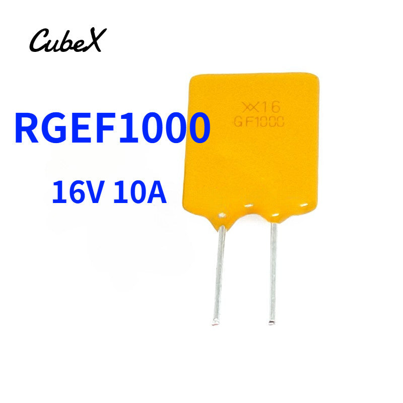 10Pcs RGEF1000 PPTC Self-Resetting Fuse 16V 10A Resettable Overload Protection for Lithium Batteries/Chargers/USB Devices