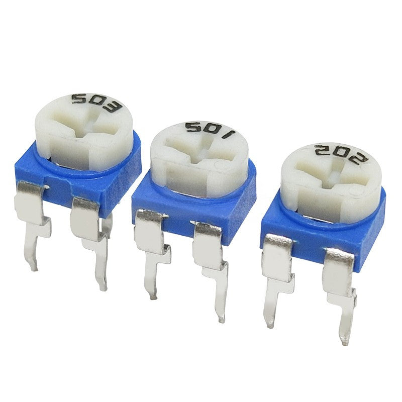 20Pcs RM065 Horizontal Blue White Potentiometer Precision Adjustable 100R 200R 500R 1K 2K 5K 10K 20K 50K 100K-1M