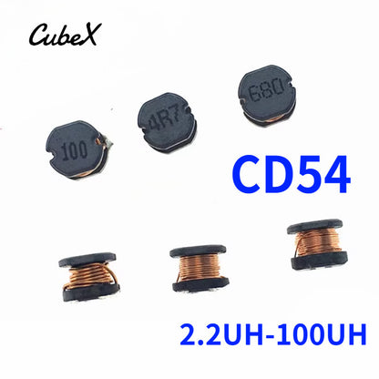 ‌10Pcs CD54 Series Wire-Wound SMD Power Inductor 2.2/3.3/4.7/6.8/10UH/47/100UH for Power Modules/Automotive Electronics
