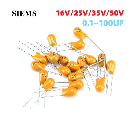 5Pcs DIP Tantalum Capacitors 16V/25V/35V/50V 0.1UF/1UF/4.7UF/10UF/22UF/33UF/47UF/100UF Tantalum Capacitors