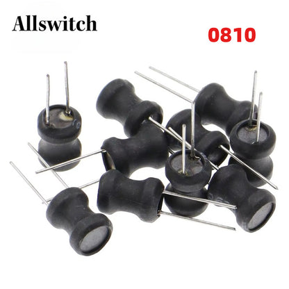 20/10Pcs Power Inductor DIP 0810 8X10mm 1UH 2.2UH 4.7UH 6.8UH 10UH 22UH 33UH 47UH 68UH 100UH 220UH 330UH 470uH 1MH 2.2MH 10MH Inductance