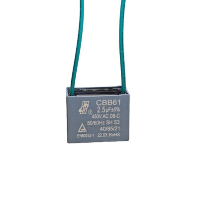 ‌Original CBB61 450V Capacitor 1UF 1.2UF 1.5UF 1.8UF 2UF 2.2UF 2.5UF 3UF 3.5UF 4UF 5UF 5.5UF 6UF 6.5UF 7UF 8UF 10UF for Fans, Range Hoods – Explosion-Proof Flame-Retardant