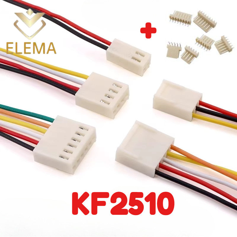 KF2510 Terminal Wire 2.54mm Spacing 2/3/4/5/6Pin Single Head Electronic Cable 20cm Connector Wire with straight needle and curved needle socket