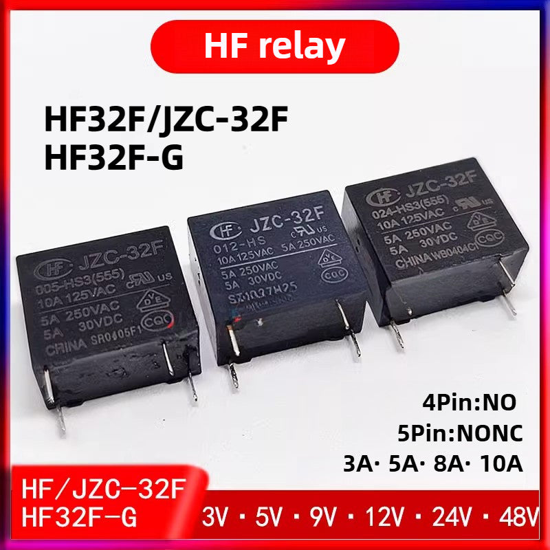 2Pcs Original JZC-32F HF32F-G HF HF32F Relay 4Pin 5Pin 5V 9V 12V 24V 48V