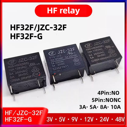 2Pcs Original JZC-32F HF32F-G HF HF32F Relay 4Pin 5Pin 5V 9V 12V 24V 48V