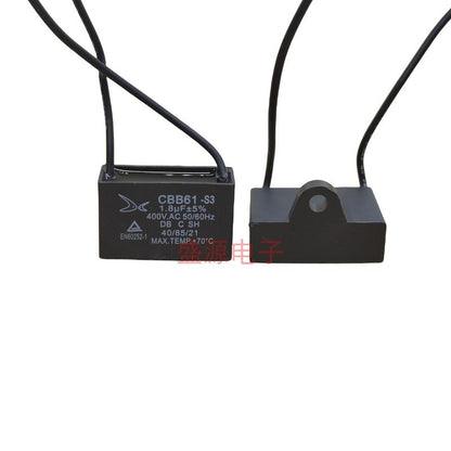 ‌Original CBB61 450V Capacitor 1UF 1.2UF 1.5UF 1.8UF 2UF 2.2UF 2.5UF 3UF 3.5UF 4UF 5UF 5.5UF 6UF 6.5UF 7UF 8UF 10UF for Fans, Range Hoods – Explosion-Proof Flame-Retardant