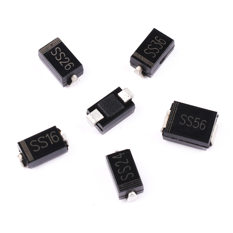 100/50Pcs SS12 SS14 SS24 SS26 SS36 SS54 SS110 M1 M2 M7 SMA Packages SMD Schottky Rectifier Diodes