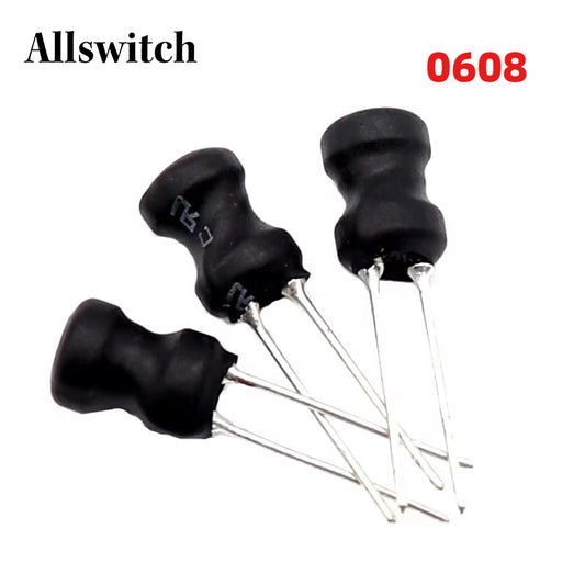 40/20/10Pcs Power Inductor DIP 0608 6X8mm Inductance Copper Coil 4.7UH 10UH 22UH 33UH 47UH 68UH 100UH 220UH 330UH 470UH 680UH 1MH 10MH