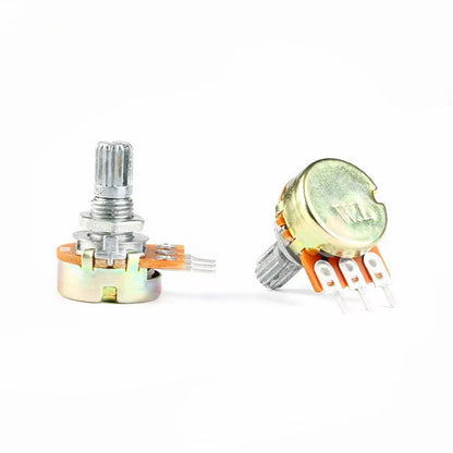 5Pcs WH148 Potentiometer 3Pin 6Pn Shaft Length 15mm Amplifier Dual Stereo Potentiometer 1K 2K 5K 10K 50K 100K 500K
