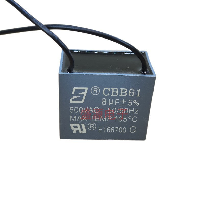 ‌Original CBB61 450V Capacitor 1UF 1.2UF 1.5UF 1.8UF 2UF 2.2UF 2.5UF 3UF 3.5UF 4UF 5UF 5.5UF 6UF 6.5UF 7UF 8UF 10UF for Fans, Range Hoods – Explosion-Proof Flame-Retardant