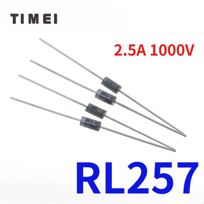 100/50/20pcs RL257 DO-15 Ultrafast Recovery Rectifier Diode 2.5A 1000V
