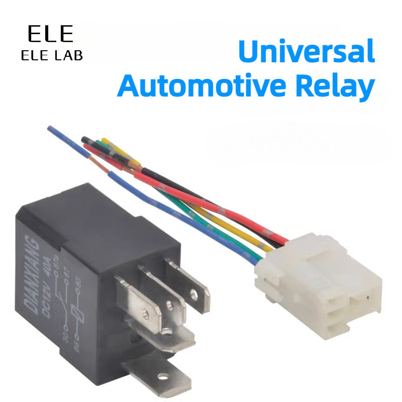Universal Automotive Relay 4Pin 5Pin 40A 12V 24V with Socket Relay for Car Fuel Pump, Spray Lights, Air Conditioning Fan, Fog Lights and Electrical Systems