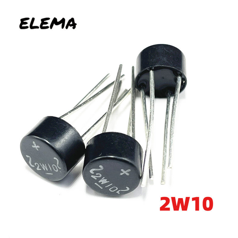 2W10 2A 1000V Bridge Rectifier DIP-4 2W10 Silicon Diodes Single Phase DIP-4 Round Bridge Rectifier
