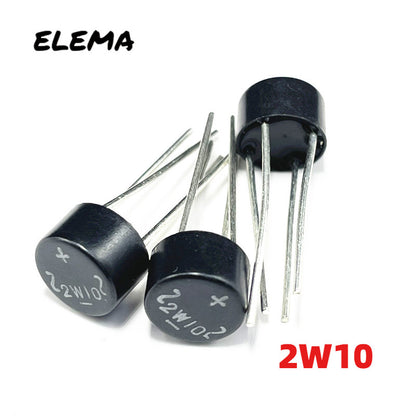 2W10 2A 1000V Bridge Rectifier DIP-4 2W10 Silicon Diodes Single Phase DIP-4 Round Bridge Rectifier