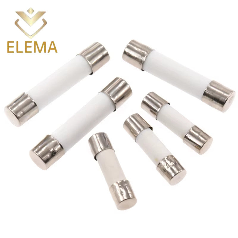 10/20PCS 5*20mm 6*30mm Ceramic Fuse 0.5A-30A Fast Blow Ceramic Fuse 1A 2A 3A 4A 5A 6A 6.3A 8A 10A 15A 20A 25A Fuse 250V