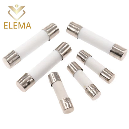 10/20PCS 5*20mm 6*30mm Ceramic Fuse 0.5A-30A Fast Blow Ceramic Fuse 1A 2A 3A 4A 5A 6A 6.3A 8A 10A 15A 20A 25A Fuse 250V