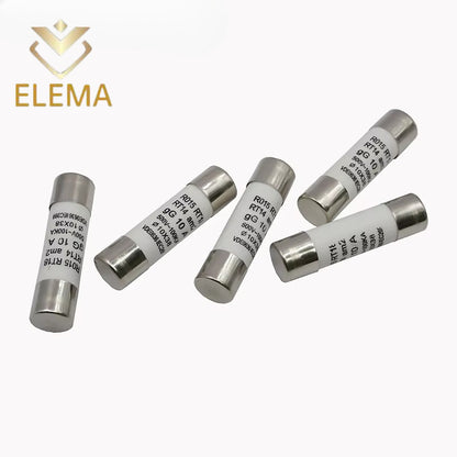 Ceramic Fuse R015 Fuse 0.5A 500V 2A/3A/4A/5A/6A/8A/10A/16A/20A/25A/32A 10*38mm RT18 RO15 Ceramic Fuse