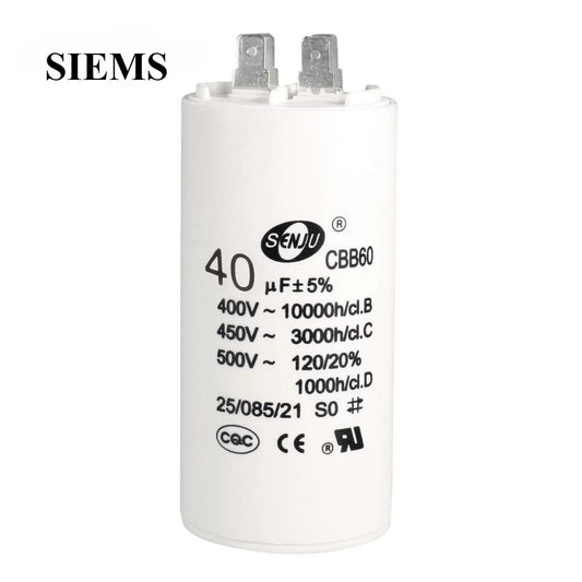 CBB60 Start Run Capacitor 450VAC 30/35/40/45/50/60/70/80/100uF Double Insert 50/60Hz  for Air Compressor Water Pump Motor
