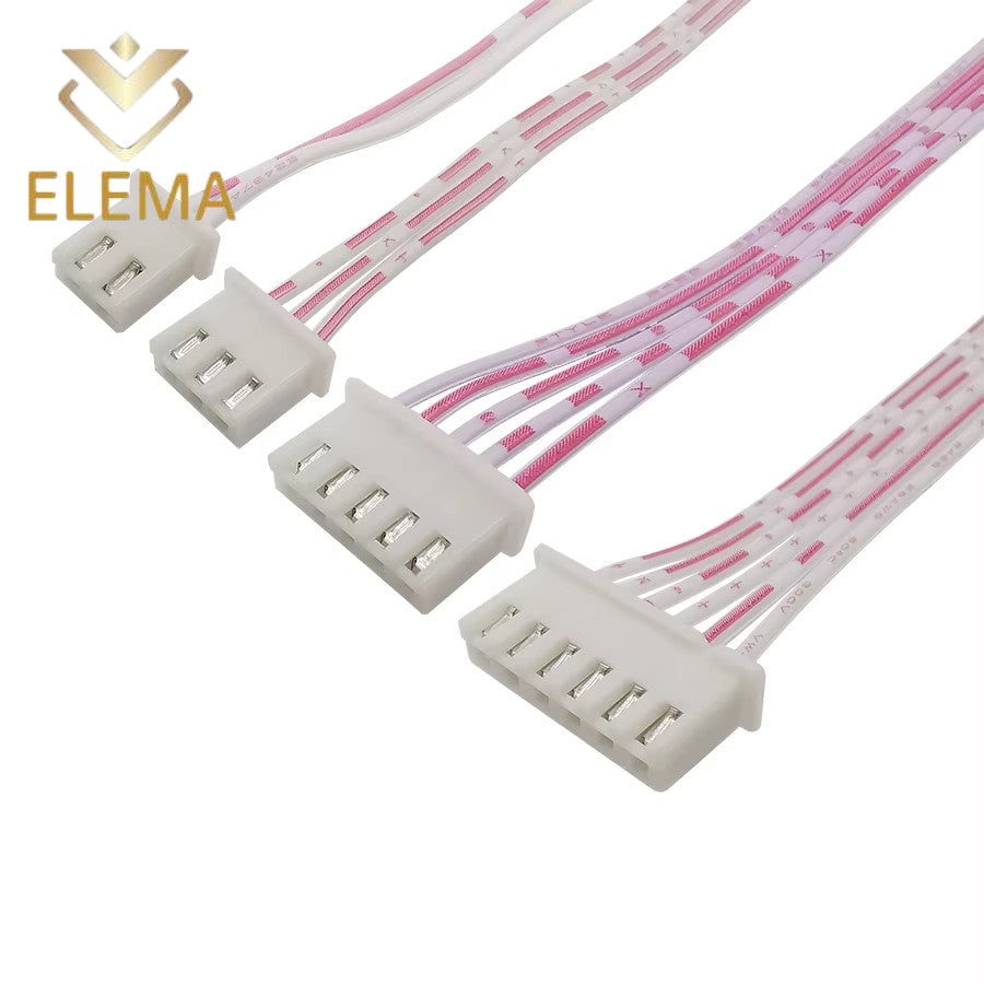 5Pcs XH2.54 Connector Cable Terminal Wire Pitch 2.54mm Single/Double Head Plug Line length 10/20CM Red and white Flat Cable 2P-12Pin