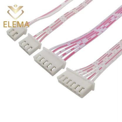 5Pcs XH2.54 Connector Cable Terminal Wire Pitch 2.54mm Single/Double Head Plug Line length 10/20CM Red and white Flat Cable 2P-12Pin