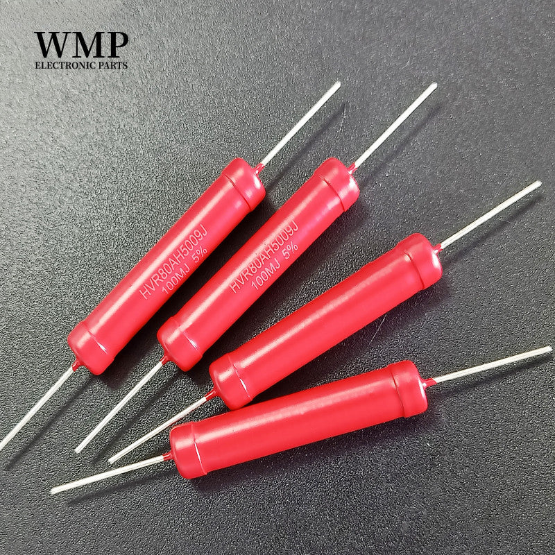 1 Piece HVR80-5W Non Inductive High Voltage Resistor Red