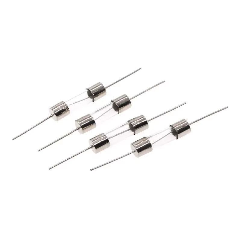 20/10Pcs 5*20mm Axial Glass Fuse Tube 250V with Lead Wire 2A 5A 8A 10A 12A 15A Induction Cooker Fuse