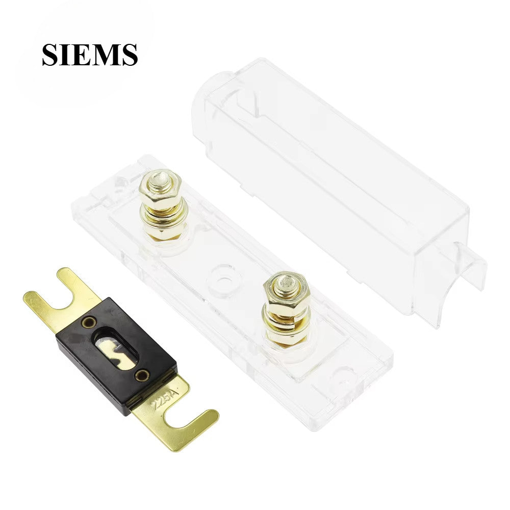 ANL Fuse Holder Transparent/Black Car Fuse Holder and ANL Fuse 30A-500A Bolt-on Fuse Holder  Automotive Audio Fuse