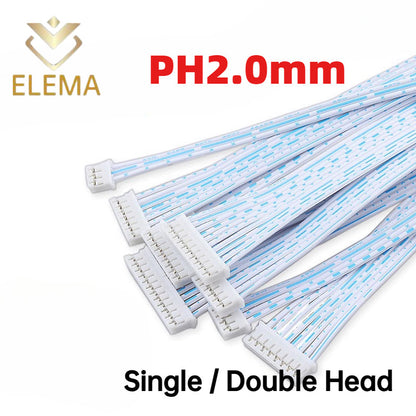 PH2.0mm Pitch 2.0mm blue White Wire Ribbon Cable Single/Double Head Same Direction/Reverse Line length 20cm 2/3/4/5/6 Pin