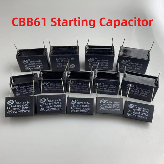 CBB61 Air Conditioning Capacitor 450V Fan Starting Capacitor 1uf/1.5uf/2uf/2.5uf/3uf/3.5uf/4uf/4.5uf/5uf/6uf/8uf/10uf/12uf