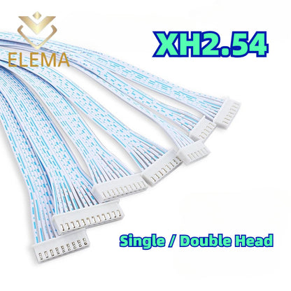 XH2.54mm Pitch blue White Wire Ribbon Cable Single/Double Head 2/3/4/5/6 Pin Line length 20cm Connector Cable XH2.54