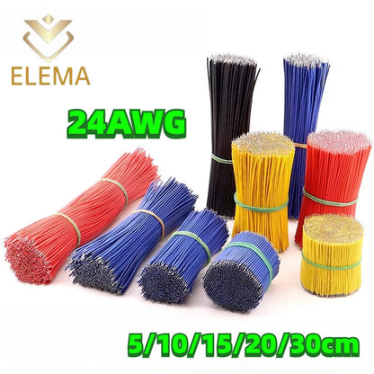 50/100Pcs Double head Tin-Plated PCB Bread board Jumper Cable Wire Connector Wire 24AWG 5/10/15/20/30cm Electronic  wire Conductor Wire