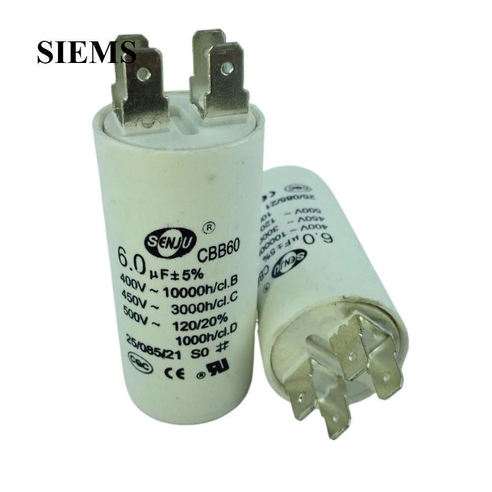 CBB60 Start Run Capacitor 450VAC 2/2.5/3/4/5/6/7/8/10/12/14/15/16/18/20/25/30uF Double Insert 50/60Hz for Air Compressor Water Pump Motor
