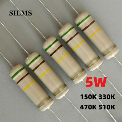 5W Carbon Film Resistor 150K 330K 470K 510K High power resistor For electric welding machine Arc initiation plate Welding Machine Accessories