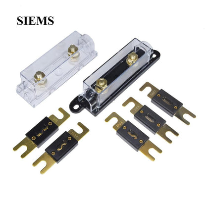 ANL Fuse Holder Transparent/Black Car Fuse Holder and ANL Fuse 30A-500A Bolt-on Fuse Holder  Automotive Audio Fuse