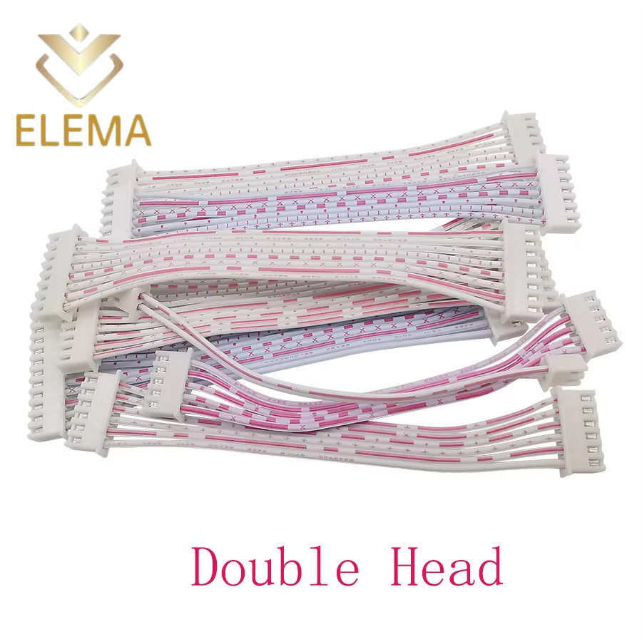 5Pcs XH2.54 Connector Cable Terminal Wire Pitch 2.54mm Single/Double Head Plug Line length 10/20CM Red and white Flat Cable 2P-12Pin
