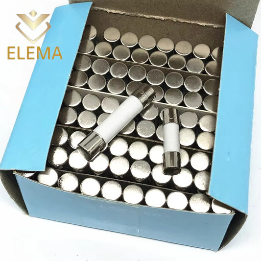 20PCS 5*20mm 6*30mm Ceramic Fuse 0.5A-30A Fast Blow Ceramic Fuse 1A 2A 3A 4A 5A 6A 6.3A 8A 10A 15A 20A 25A Fuse 250V