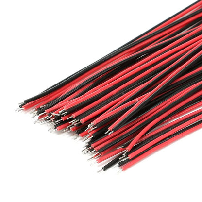 50Pcs Tin-Plated PCB Soldering Wire Cable 24AWG 8/15cm Jumper Wire Cable Tin Conductor Wires Connector Wire Red Black Abreast Line