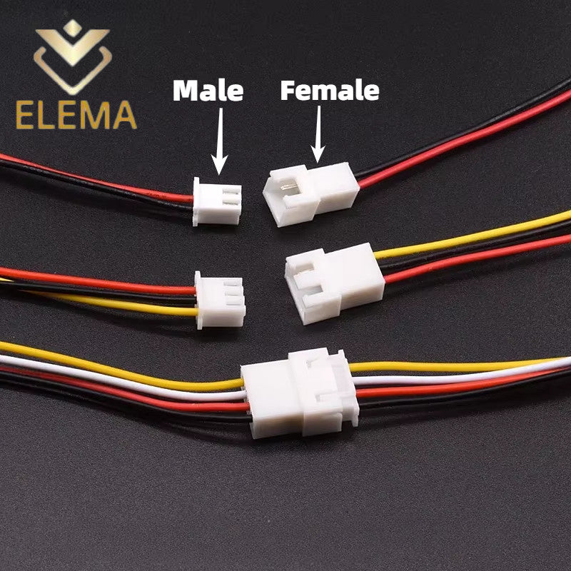 XH2.54 2/3/4/5/6 Pin Wire Cable Male Female Plug Socket Pitch 2.54mm Electronic wire Color Connector Cable 26AWG 20cm