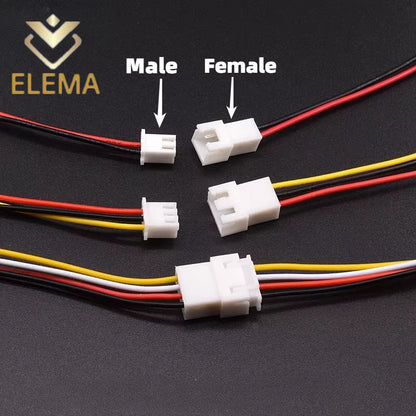 XH2.54 2/3/4/5/6 Pin Wire Cable Male Female Plug Socket Pitch 2.54mm Electronic wire Color Connector Cable 26AWG 20cm