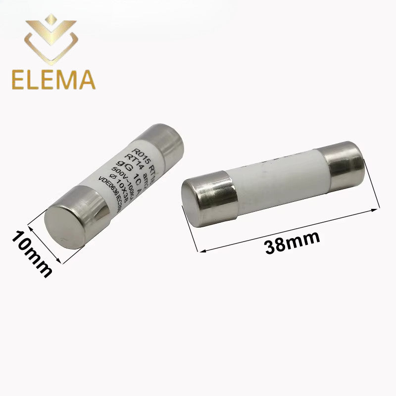 Ceramic Fuse R015 Fuse 0.5A 500V 2A/3A/4A/5A/6A/8A/10A/16A/20A/25A/32A 10*38mm RT18 RO15 Ceramic Fuse