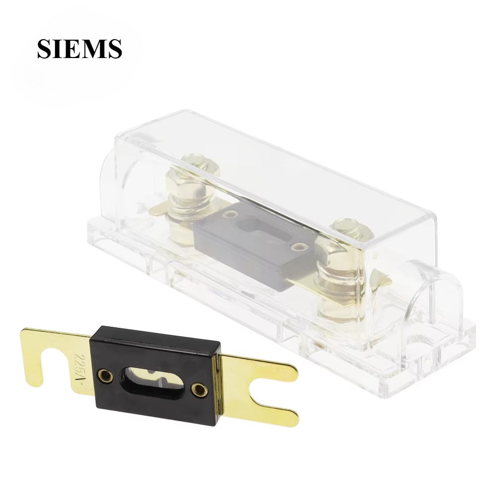 ANL Fuse Holder Transparent/Black Car Fuse Holder and ANL Fuse 30A-500A Bolt-on Fuse Holder  Automotive Audio Fuse