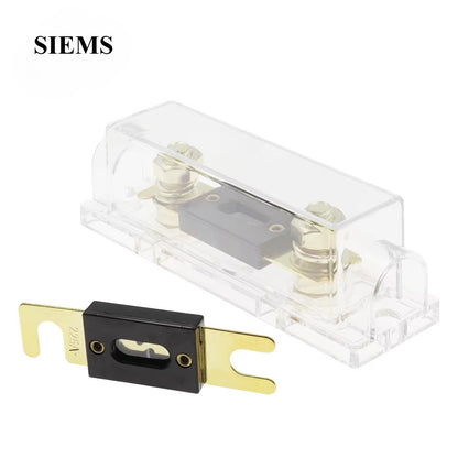 ANL Fuse Holder Transparent/Black Car Fuse Holder and ANL Fuse 30A-500A Bolt-on Fuse Holder  Automotive Audio Fuse