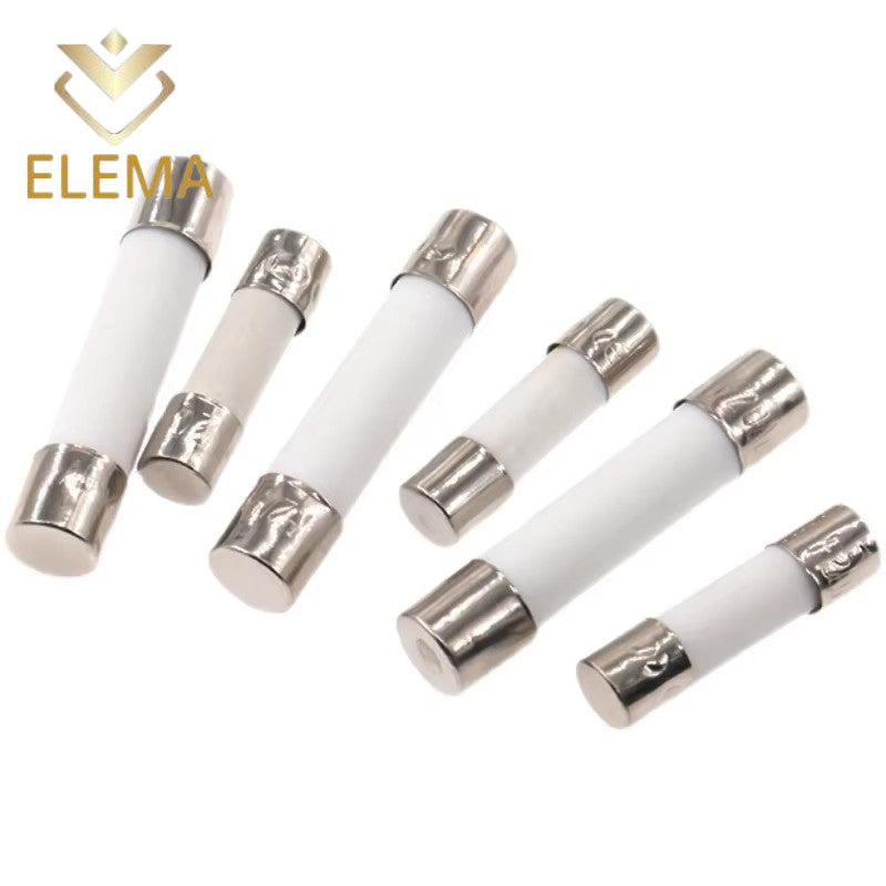 10/20PCS 5*20mm 6*30mm Ceramic Fuse 0.5A-30A Fast Blow Ceramic Fuse 1A 2A 3A 4A 5A 6A 6.3A 8A 10A 15A 20A 25A Fuse 250V
