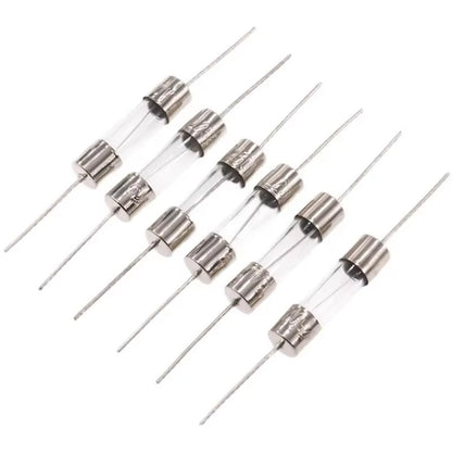 20/10Pcs 5*20mm Axial Glass Fuse Tube 250V with Lead Wire 2A 5A 8A 10A 12A 15A Induction Cooker Fuse