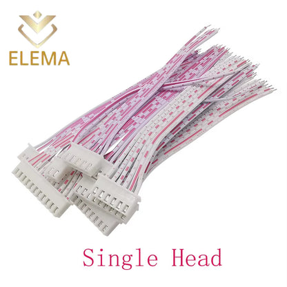 5Pcs XH2.54 Connector Cable Terminal Wire Pitch 2.54mm Single/Double Head Plug Line length 10/20CM Red and white Flat Cable 2P-12Pin