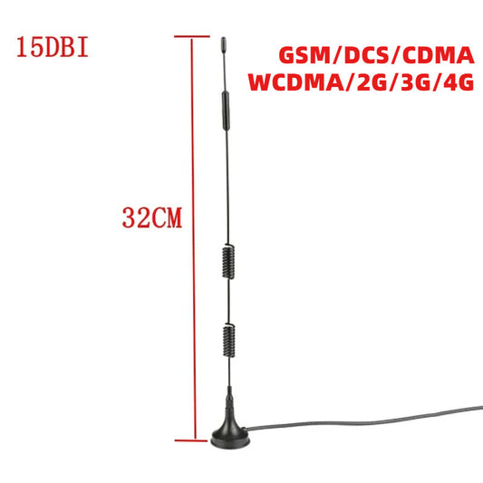 GPRS GSM WCDMA LTE 3G 4G Antenna 15DBI 32cm with Cable 3 Meters High Gain Antenna SMA Male Interface