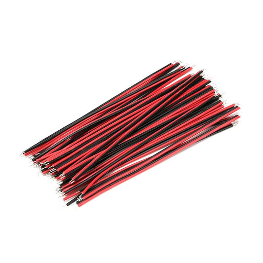 50Pcs Tin-Plated PCB Soldering Wire Cable 24AWG 8/15cm Jumper Wire Cable Tin Conductor Wires Connector Wire Red Black Abreast Line