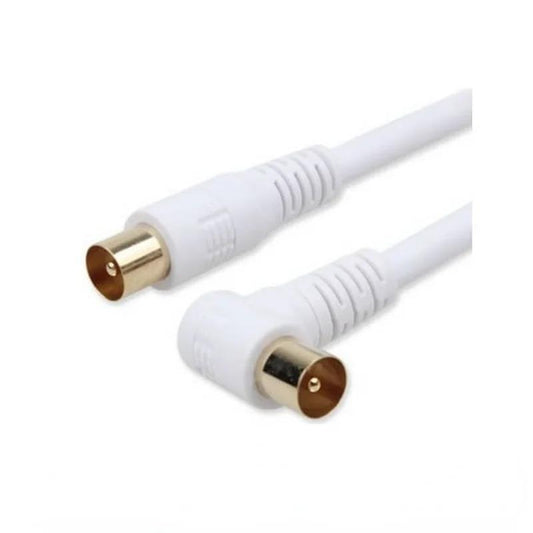 3/1.5 Meters RF RG6 Quad Shield CL2 Coaxial Antenna Satellite Cable 3M with TV 90 Degree Right Angel Male To Straight Male Connector